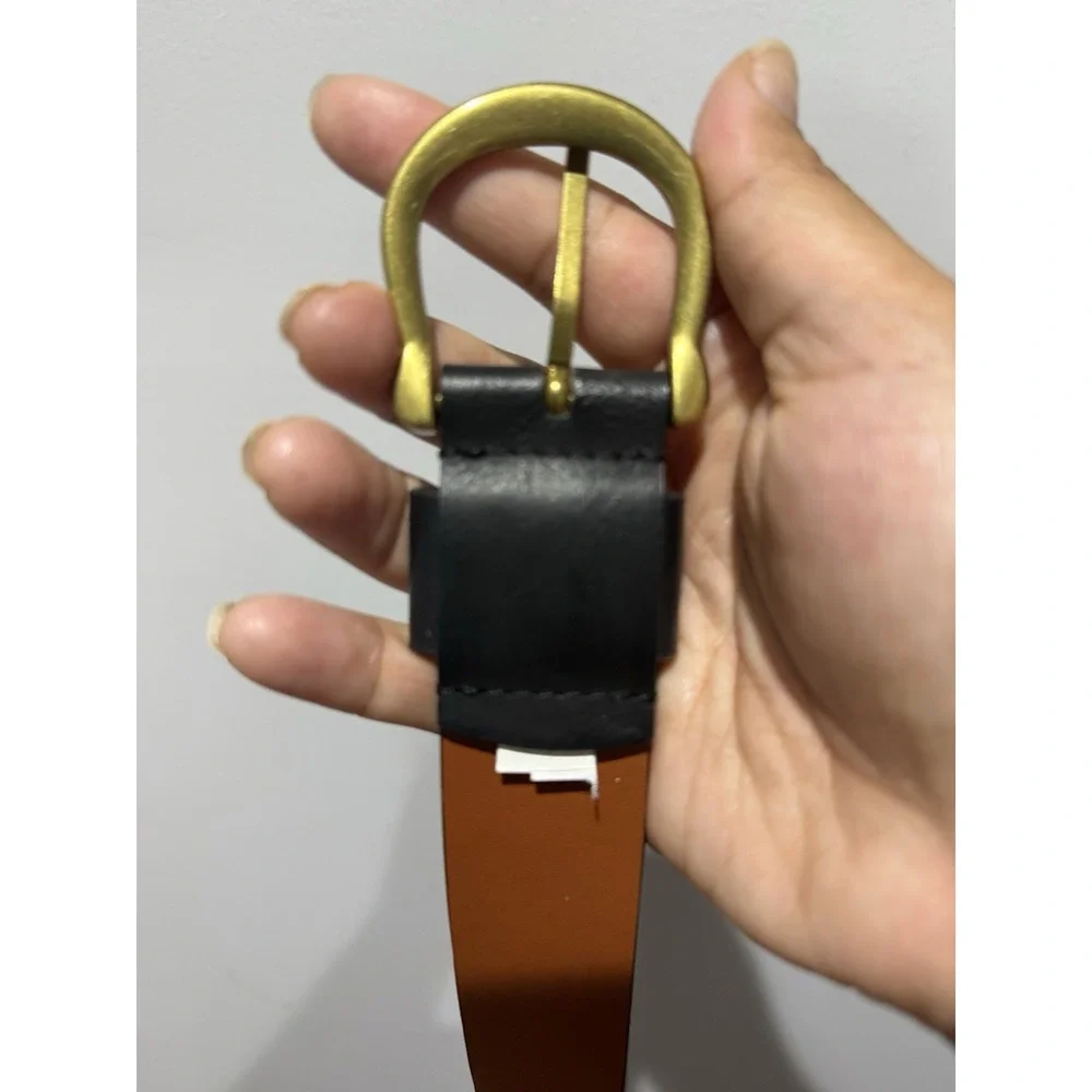 Black Leather Belt Size S 37.5
